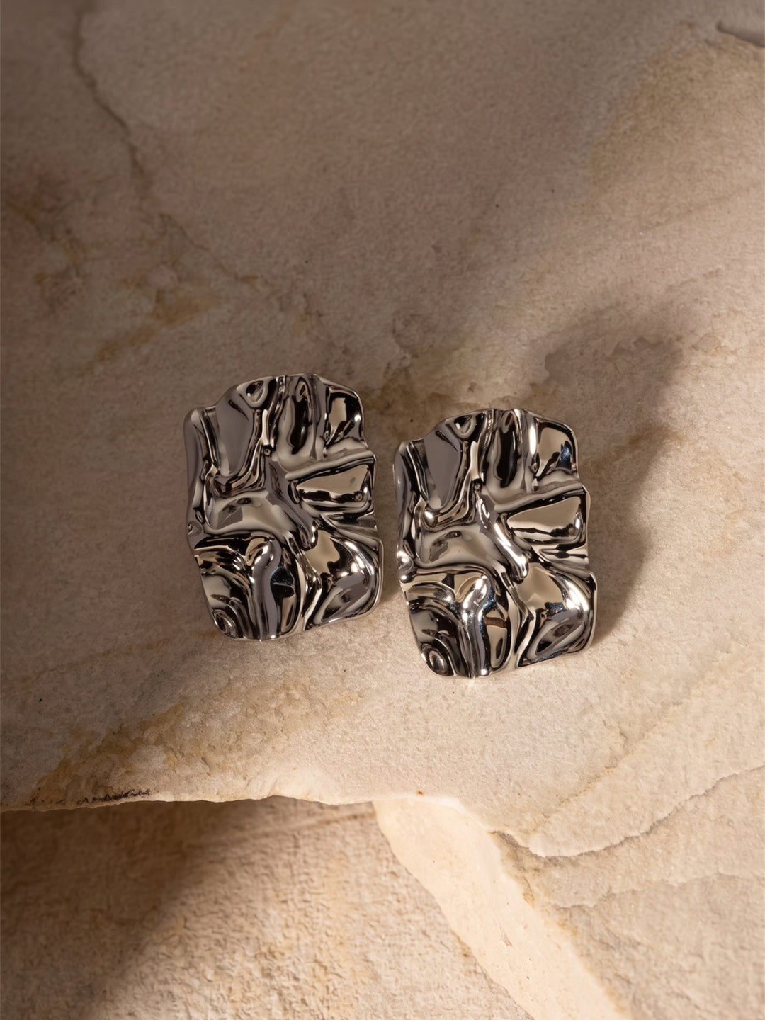 Silver Hammered Earrings