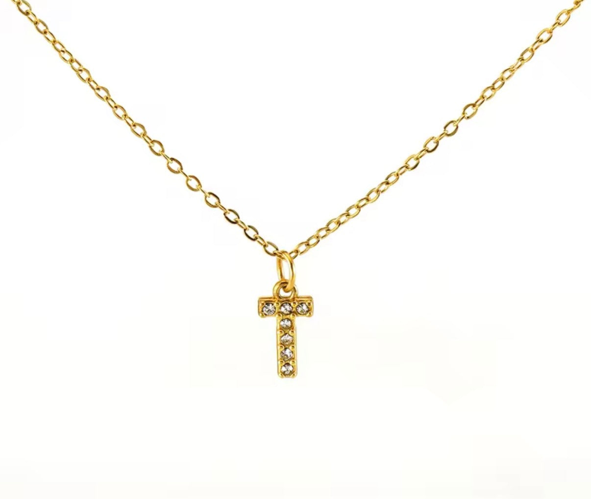 Studded Initial Necklace (Mini)