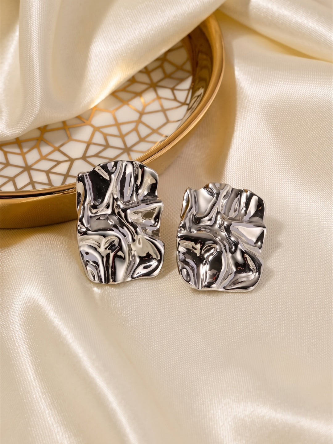 Silver Hammered Earrings
