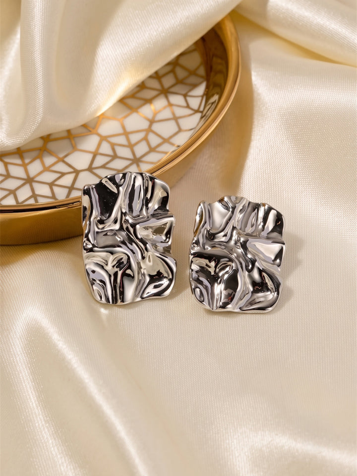 Silver Hammered Earrings