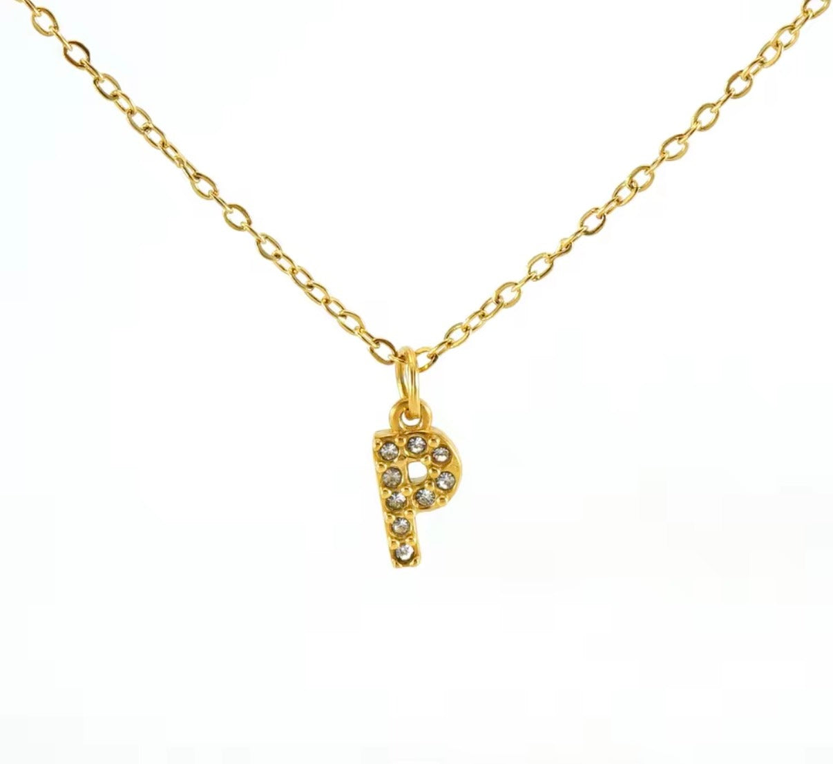 Studded Initial Necklace (Mini)