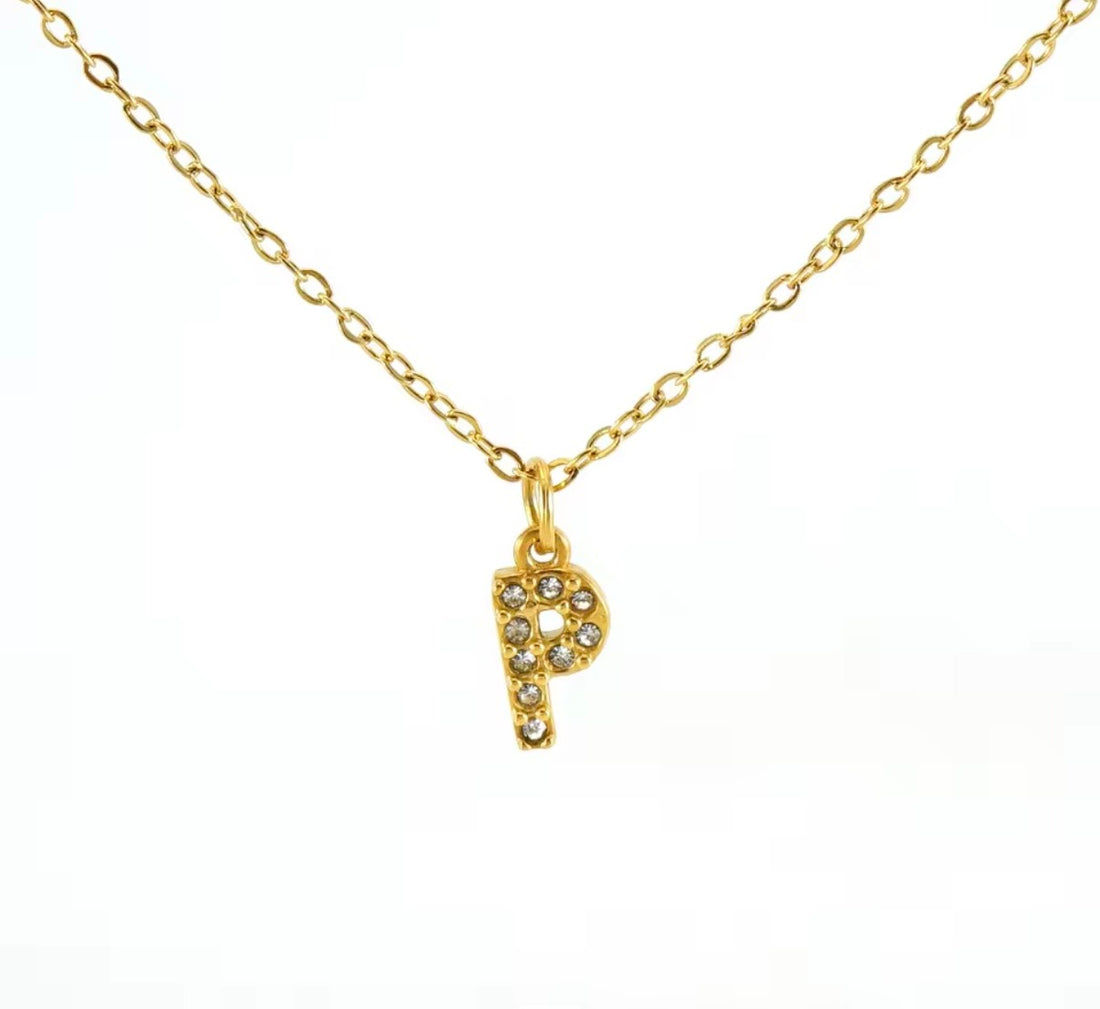 Studded Initial Necklace (Mini)