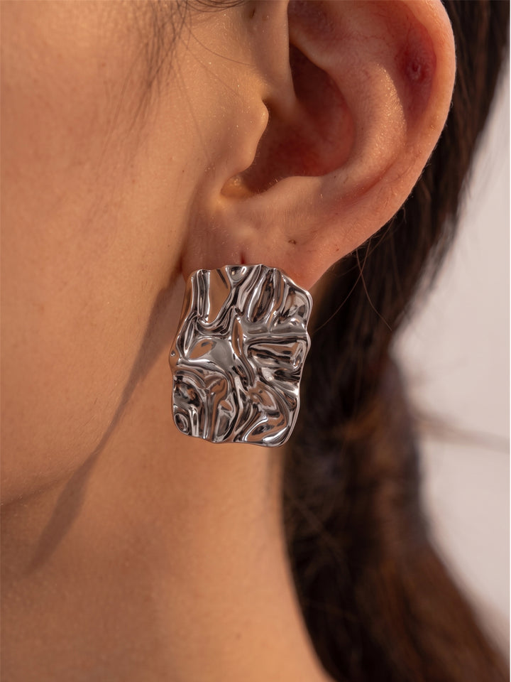 Silver Hammered Earrings