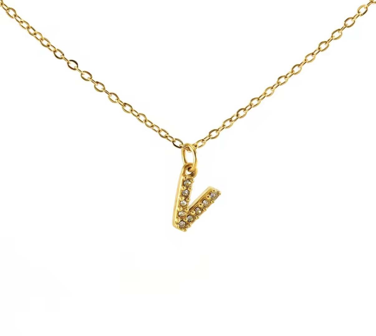 Studded Initial Necklace (Mini)