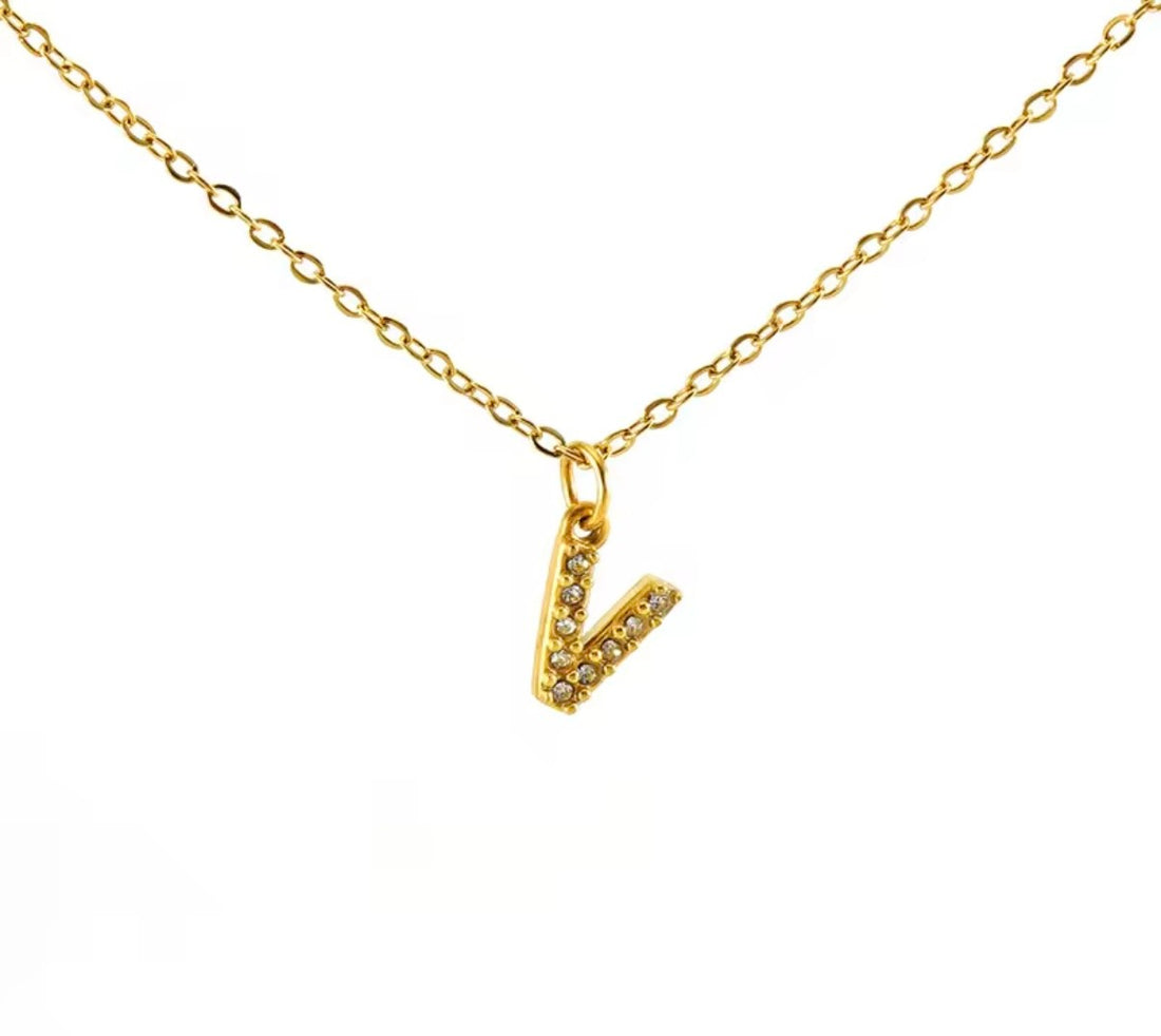 Studded Initial Necklace (Mini)