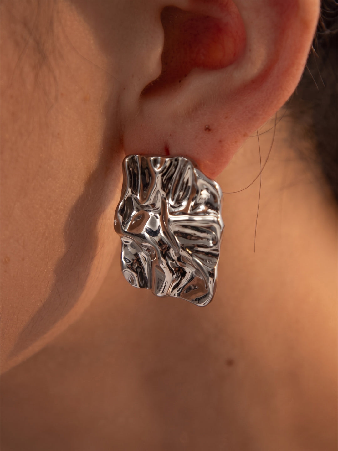 Silver Hammered Earrings