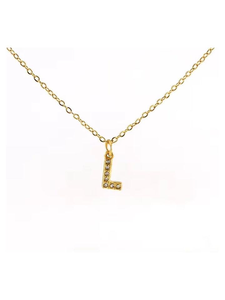 Studded Initial Necklace (Mini)