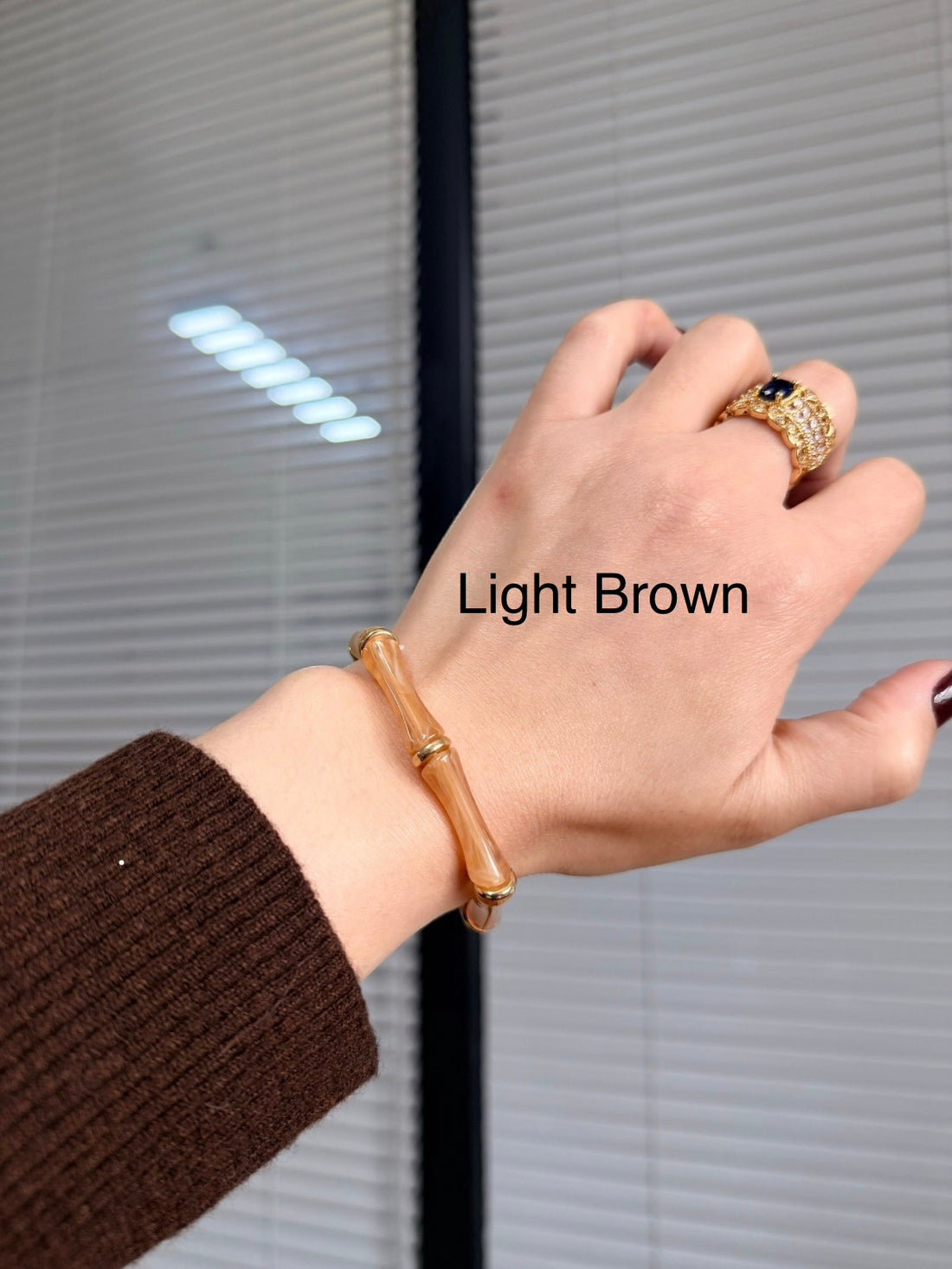 Bamboo Acrylic Bracelets (Elastic)
