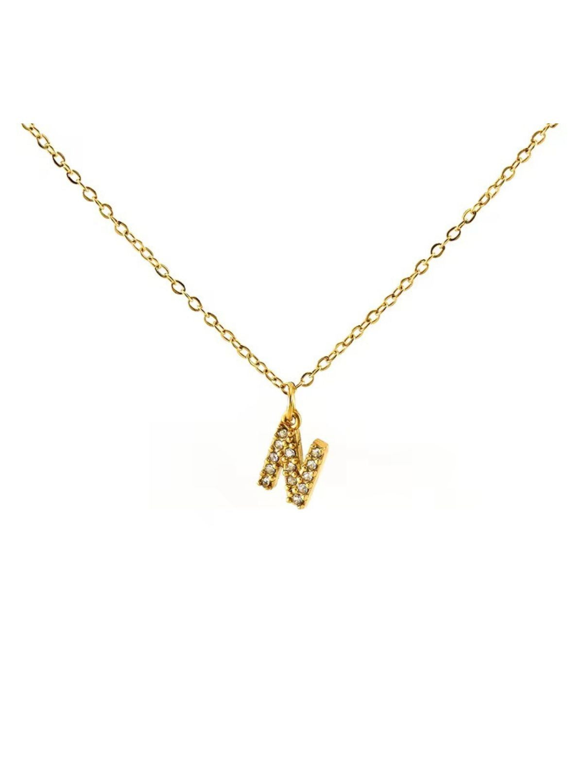 Studded Initial Necklace (Mini)