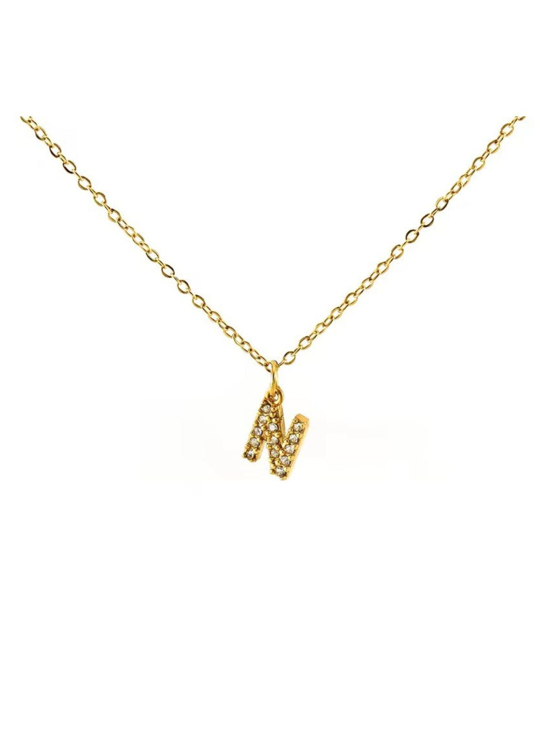 Studded Initial Necklace (Mini)