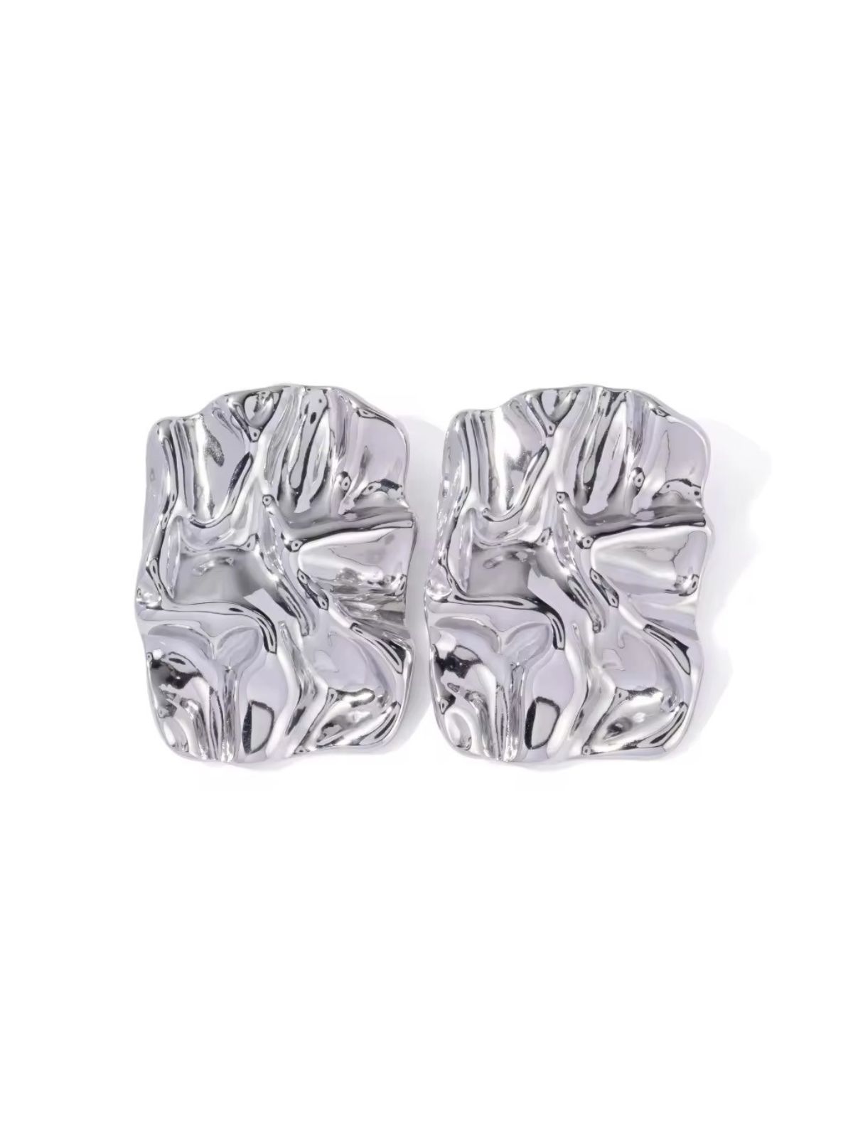 Silver Hammered Earrings