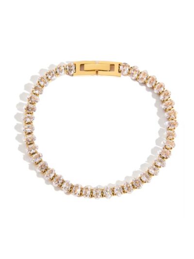 Oval Tennis Bracelet - White (17CM)